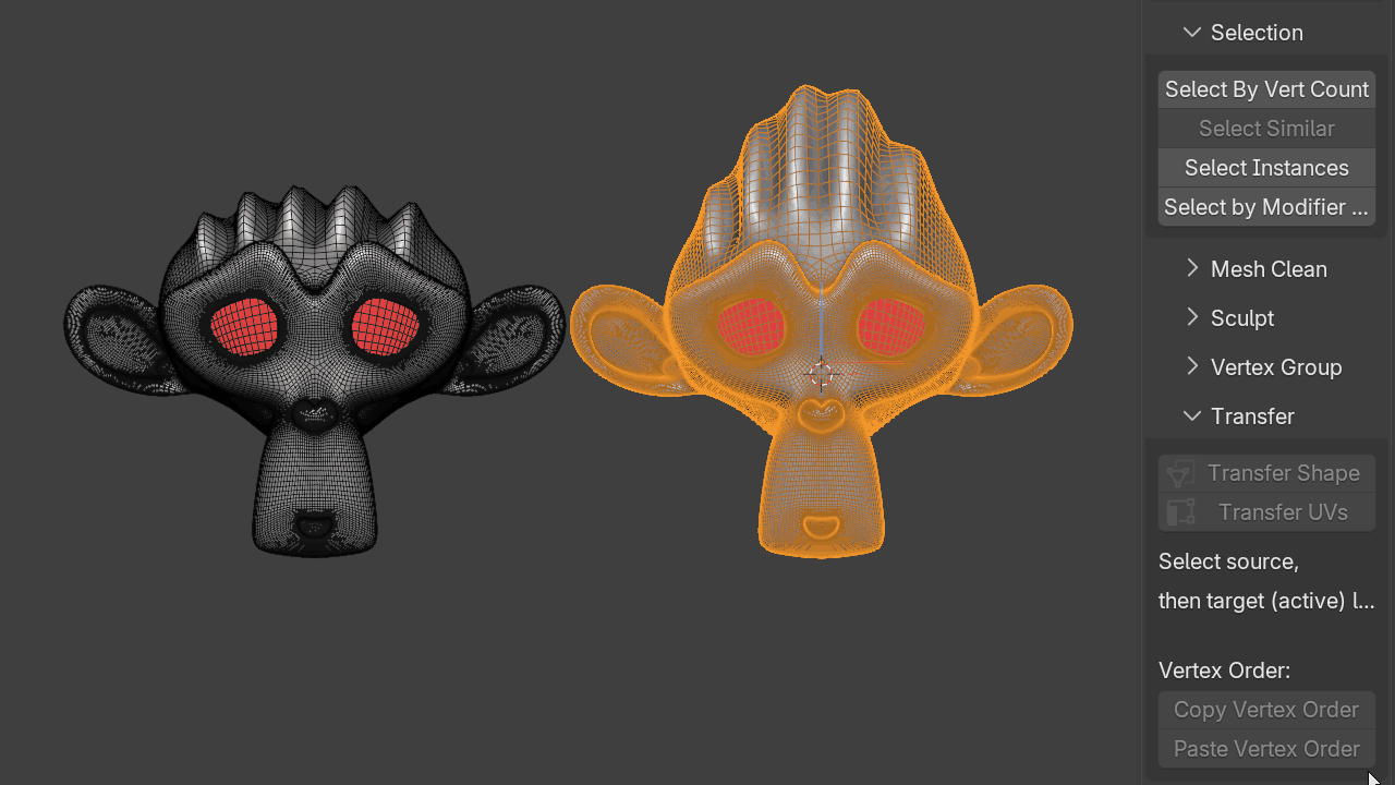 Copy Paste Vertex Order
